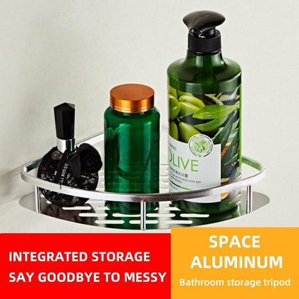 Stylish Wall-Mounted Bathroom Organizer in Premium Space Aluminum: A Luxurious Storage Solution