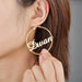 Personalized Name Hoop Earrings - Custom Circle Letter Earring for Women