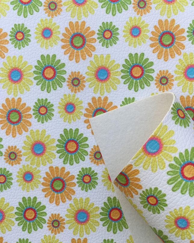 Vibrant Floral and Rainbow Synthetic Leather Crafting Set: Unlock Your Creativity