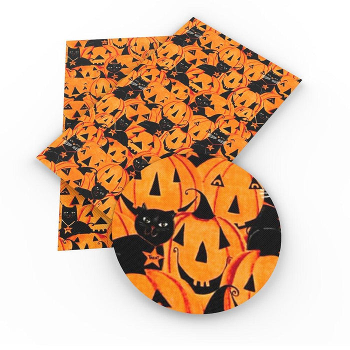 Halloween Faux Synthetic Leather Fabric, 20*33cm