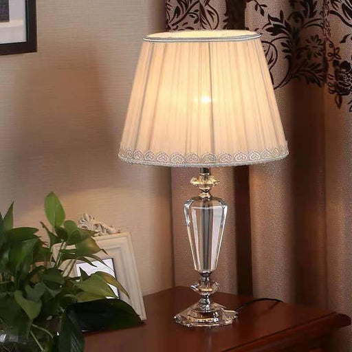 Luxurious Crystal Table Lamp with Botanical Design - Elegant Bedside Lighting