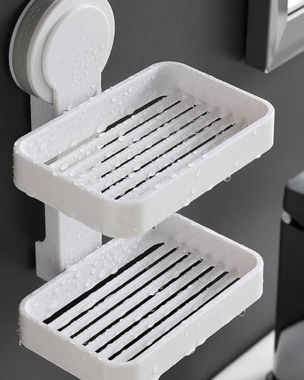 Wall-Mounted Soap Dish with Advanced Drainage Feature