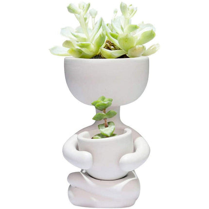 Whimsical Humanoid Ceramic Planter: A Stylish Accent for Contemporary Spaces