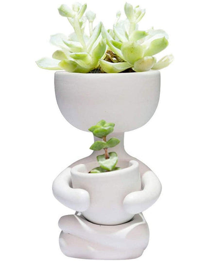 Whimsical Humanoid Ceramic Planter: A Stylish Accent for Contemporary Spaces