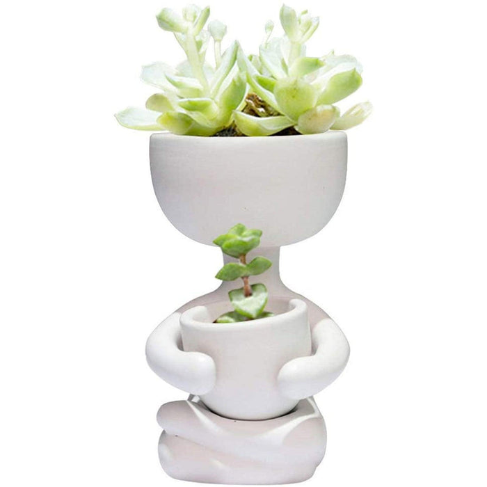 Ceramic Humanoid Flowerpot: Creative Plant Holder for Modern Spaces