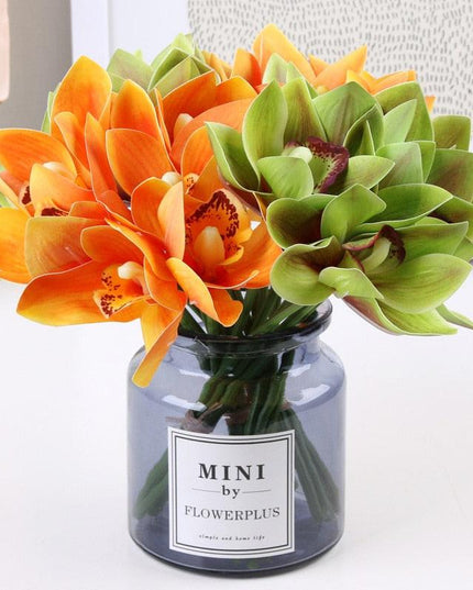 Orchid Elegance: Luxurious Real Touch Bouquet Set