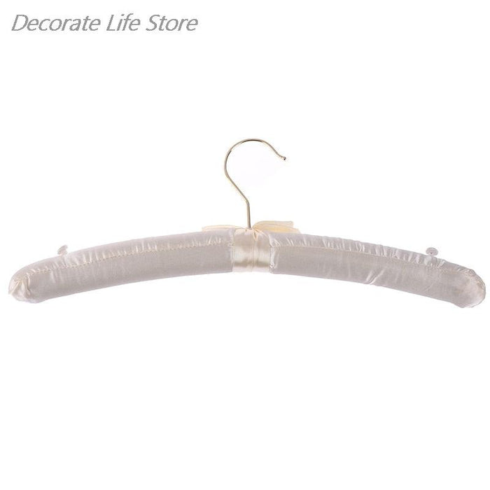 Elevate Your Wardrobe with Top-Quality Beige/White Satin Padded Hangers