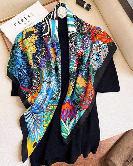Elegant 90x90cm Silk-Feel Scarf for Women - Luxurious and Versatile Accessory