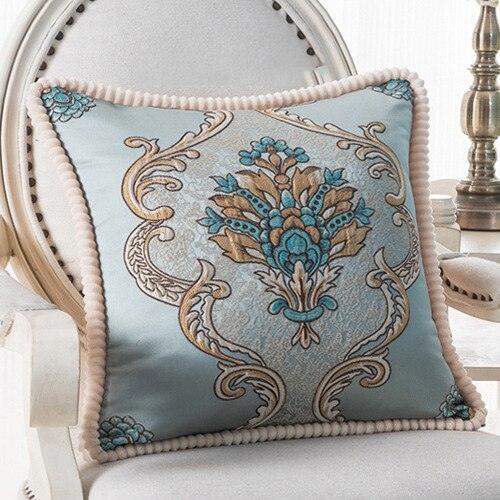 Elegant Beaded Jacquard Pillow Cover - Luxe Home Accent 48x48cm