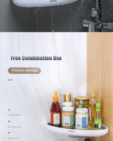 Smart Triangular Bathroom Organizer with Drainage System