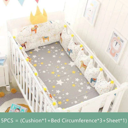 Nordic Chic 5-Piece Cotton Baby Crib Bedding Ensemble with Scandinavian Influence