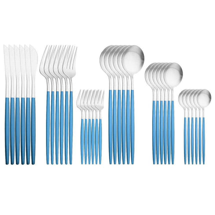 Elegant Matte Black and Gold 36-Piece Stainless Steel Cutlery Collection