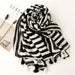 Blue and White Porcelain Print Cashmere Blend Shawl Wrap - Timeless Elegance for All Occasions