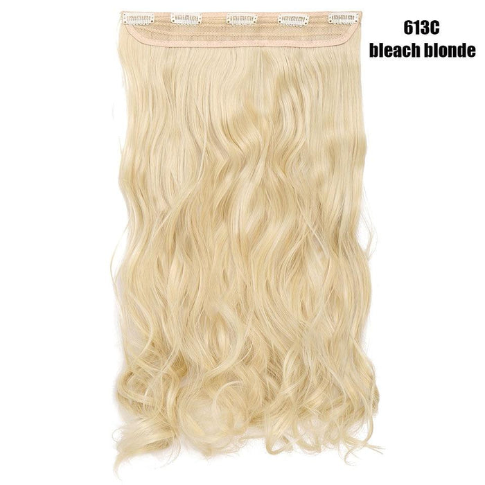 BENEHAIR Synthetic Hairpieces 24&quot; 5 Clips In Hair Extension One Piece Long Curly Hair Extension For Women Pink Red Purple Hair-0-Très Elite-bleach blonde-24inches-CHINA-Très Elite