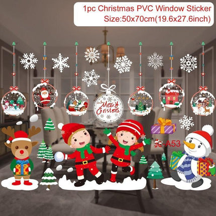 Festive Holiday Celebration Sticker Set: Christmas & New Year Wall and Window Decor