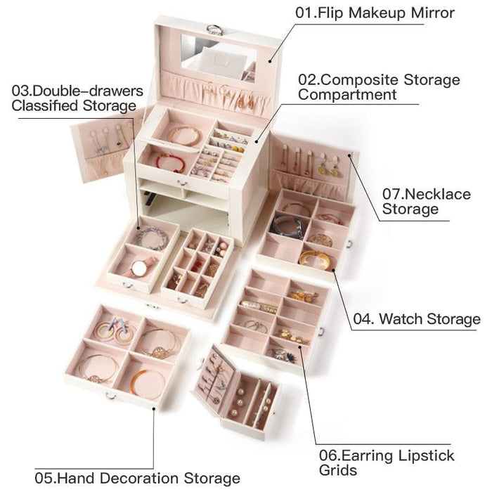 Sophisticated 2-in-1 Jewelry Box and Cosmetic Caddy