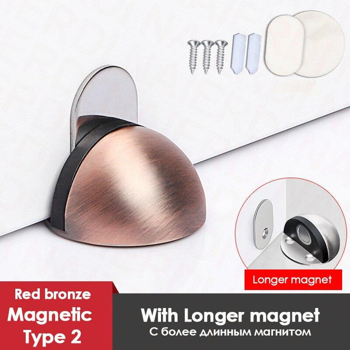 Magnetic Soft-Close Door Stopper Kit - Premium Stainless Steel Construction, Nail-Free Installation for Quiet Home Solutions