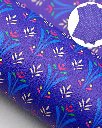 Floral Elegance Synthetic Leather Crafting Sheet