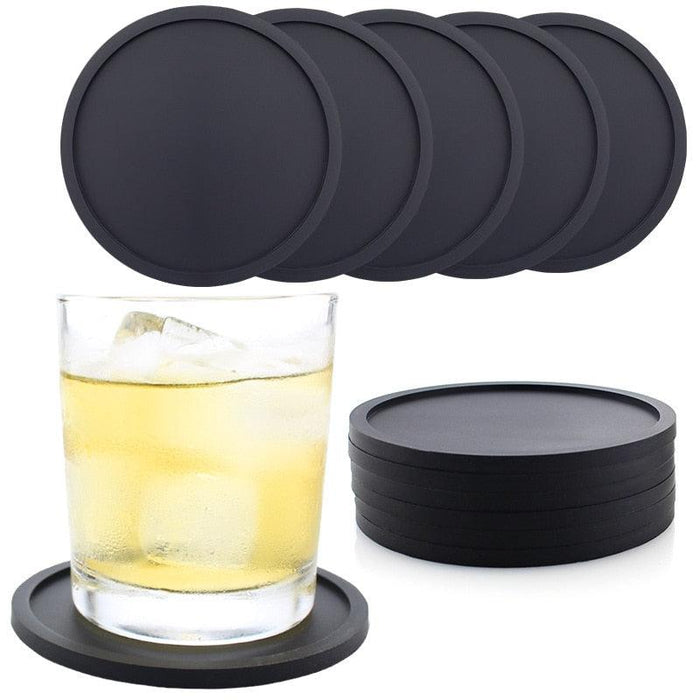 Stylish Silicone Coaster Collection - Sophisticated Home and Office Accessory