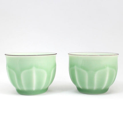 Elegant Longquan Celadon Tea Cups Set - Exquisite Ceramic Duo
