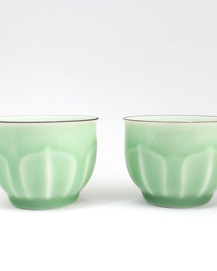 Elegant Longquan Celadon Tea Cups Set - Exquisite Ceramic Duo