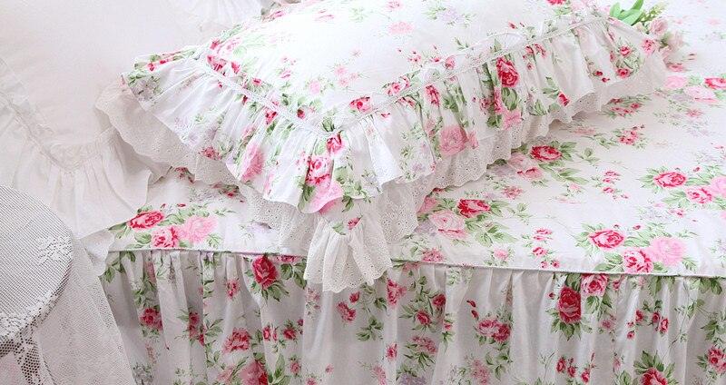 Enchanted Princess Cotton Pillowcase Set with Lace Ruffles