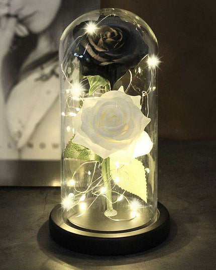 Everlasting Love: Enchanted Rose Display in Heart-Shaped Glass Dome - Luxurious Gift for Memorable Occasions