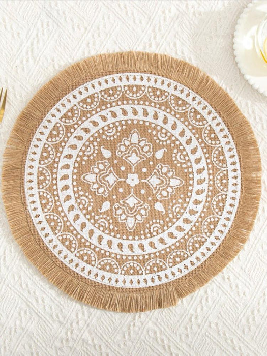 Elegant Circular Linen Table Mat for Chic Dining Experience