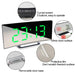 Curved Screen LED Digital Desktop Clock with Temperature Display and Snooze Function