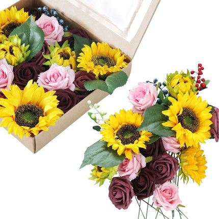 Deluxe Silk Floral Arrangement Gift Set