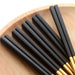 Elegant Black and Gold Stainless Steel Chopsticks Set for Luxurious Dining