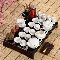 Fathers Day Gift Idea Kung Fu Tea Set Drinkware Chinese Tea Ceremony with Tea Table Over Eight-piece Set High-end Gift-Kitchen & Dining›Tabletop›Serveware›Coffee Makers & Teapots-Très Elite-5-Très Elite