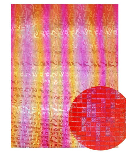 Shimmering Red Chunky Glitter Craft Fabric Sheets - A4 Size for DIY Projects