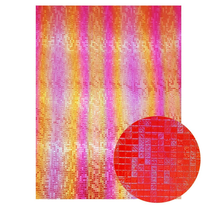 Red Sparkle Chunky Glitter Holographic Fabric Sheets - A4 Size for Crafting and Sewing