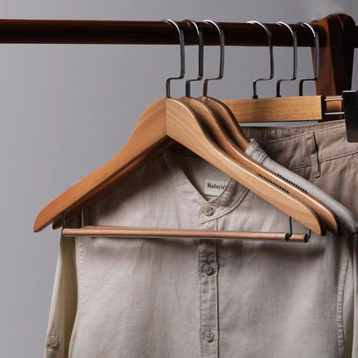Rotating Wooden Hangers with Anti-Slip Design and Metal Hook