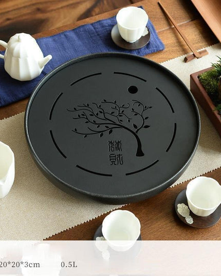 Heritage Elegance: Luxurious Ceramic Metal Kung Fu Tea Tray Set