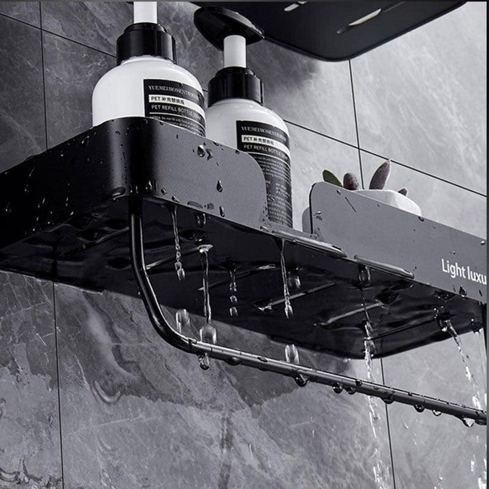 Space Aluminum Bathroom Rack with Efficient Drain Design