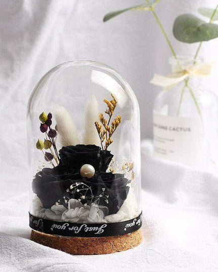 Eternal Enchantment: Exquisite Preserved Rose in Glass Dome Display