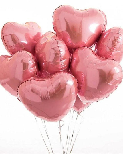 Rose Gold Heart-Shaped Foil Balloon Collection - Ideal for Every Celebration