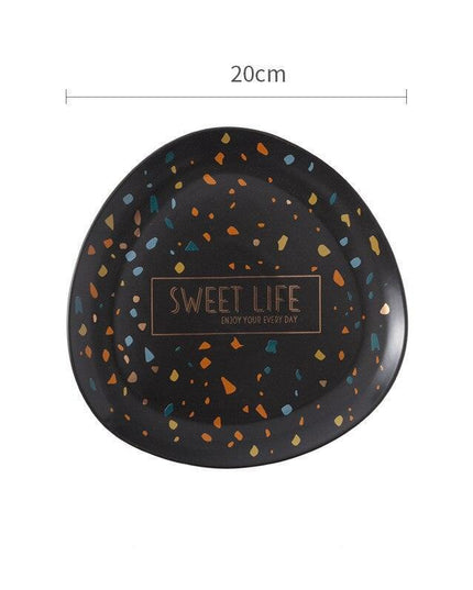 Chic Nordic Ceramic Plates with Unique Dot Design for a Stylish Dining Experience