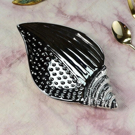 Chic Nordic Silver-Plated Ceramic Snack Dish