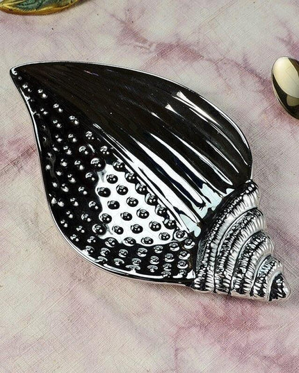 Chic Nordic Silver-Plated Ceramic Snack Dish