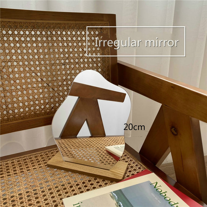 Chic Wood-Based Makeup Mirror for Stylish Home Beauty