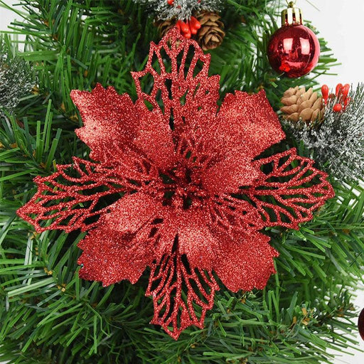 Glittery Christmas Flower Collection - Set of 5