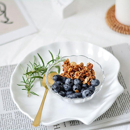 Seashell-Inspired Ceramic Plate Set: Ideal for Steak, Salad, and Desserts