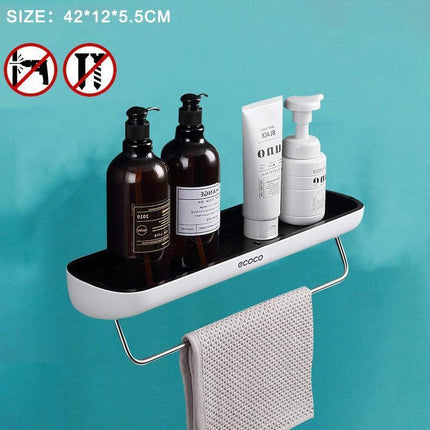Sleek Space-Saving Wall Storage Rack for Bathroom Essentials
