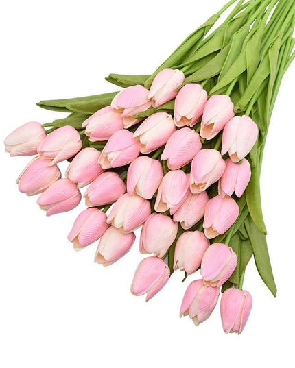 31-Piece Lifelike Real Touch Tulip Arrangement for Weddings and Home Decoration