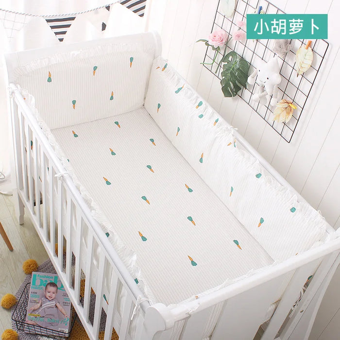 100% Cotton Newborn Crib Bedding Set with Bumpers and Bed Sheet | Various Sizes & Colors
