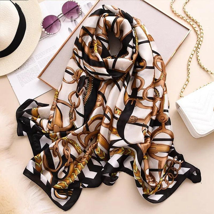 Elegant Summer Botanica Silk Scarf: Effortless Chic for Your Wardrobe