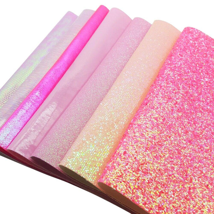 Chunky Pink Glitter Faux Leather Sheets - Creative Crafters' Essential